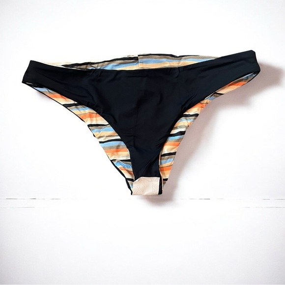 🌻NEW w.tags prAna GEMMA Wave Stripe + Black Reversible Swim Bottom Size Medium - Picture 8 of 13